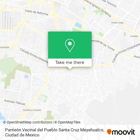 Mapa de Panteón Vecinal del Pueblo Santa Cruz Meyehualco