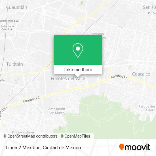 Linea 2 Mexibus map