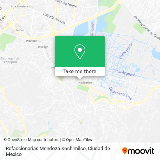 Mapa de Refaccionarias Mendoza Xochimilco