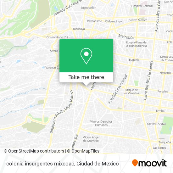 colonia insurgentes mixcoac map