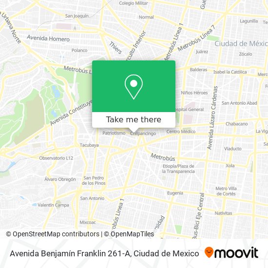 Avenida Benjamín Franklin 261-A map