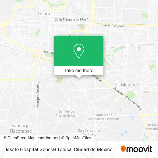 Issste Hospital General Toluca map