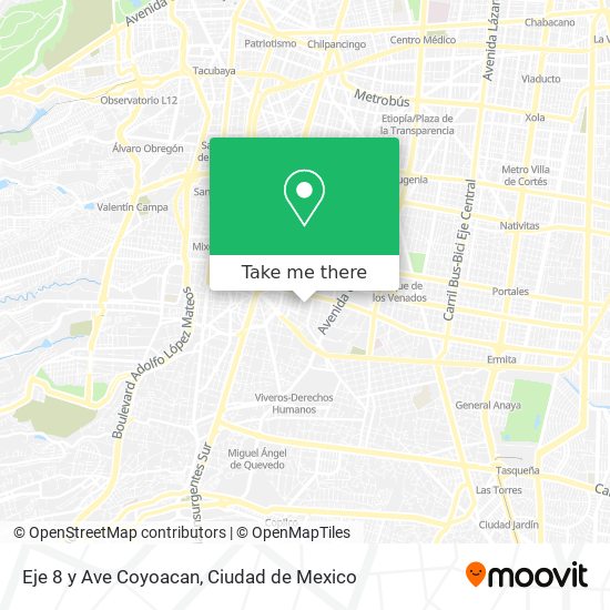 Eje 8 y Ave Coyoacan map