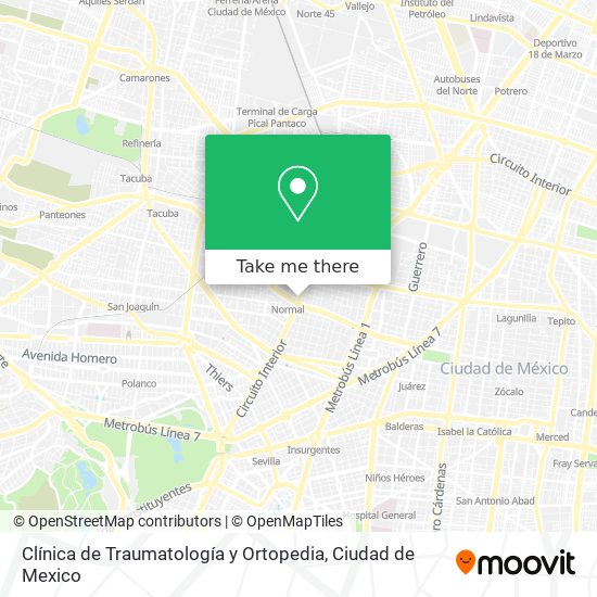 Mapa de Clínica de Traumatología y Ortopedia
