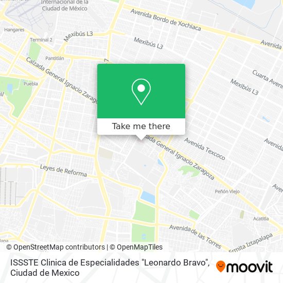 ISSSTE Clinica de Especialidades "Leonardo Bravo" map