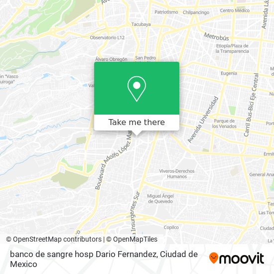 banco de sangre hosp Dario Fernandez map