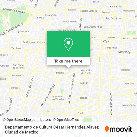 Departamento de Cultura César Hernández Alavez map