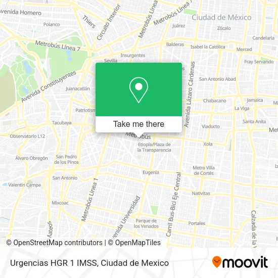 Mapa de Urgencias HGR 1 IMSS