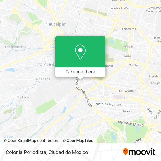 Colonia Periodista map
