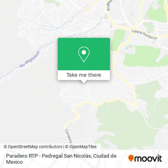 Mapa de Paradero RTP - Pedregal San Nicolás