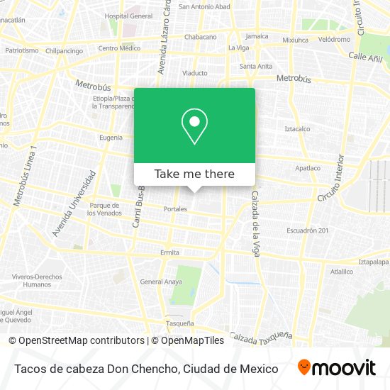 Mapa de Tacos de cabeza Don Chencho