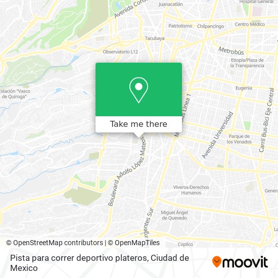 Mapa de Pista para correr deportivo plateros