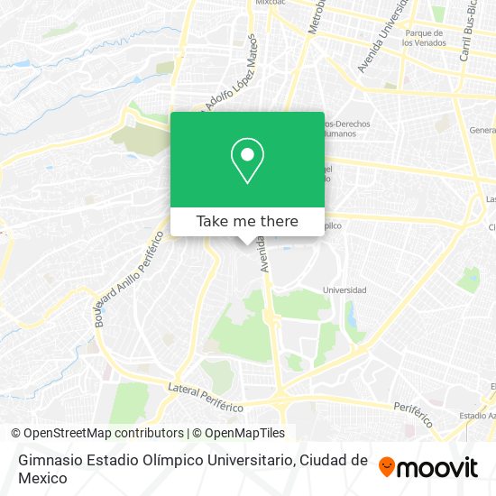 Gimnasio Estadio Olímpico Universitario map