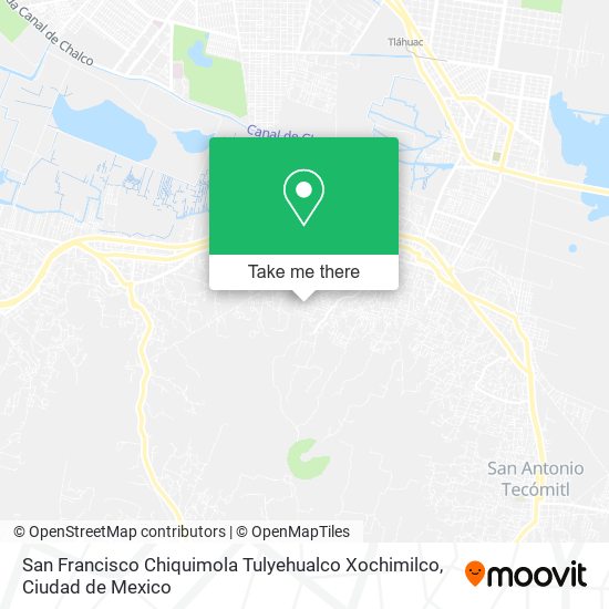 San Francisco Chiquimola Tulyehualco Xochimilco map