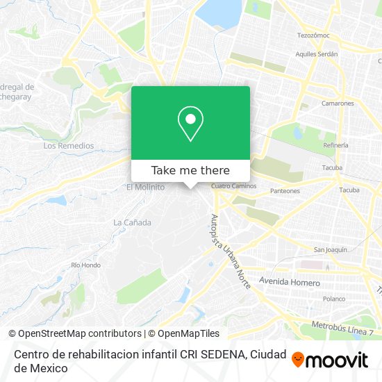 Mapa de Centro de rehabilitacion infantil CRI SEDENA
