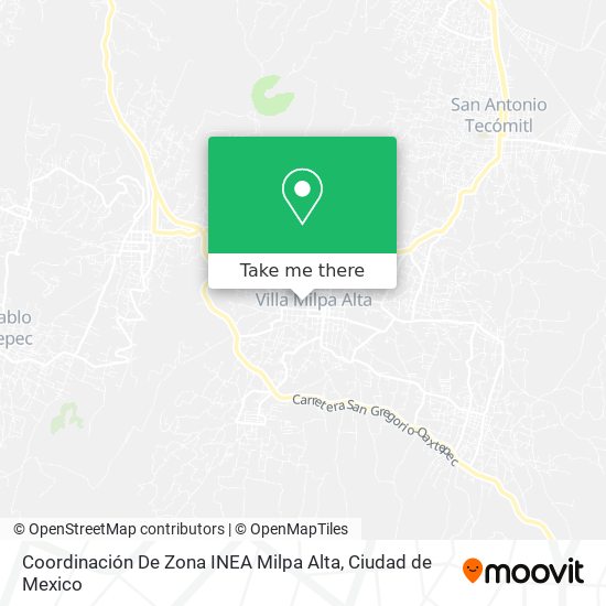 Coordinación De Zona INEA Milpa Alta map