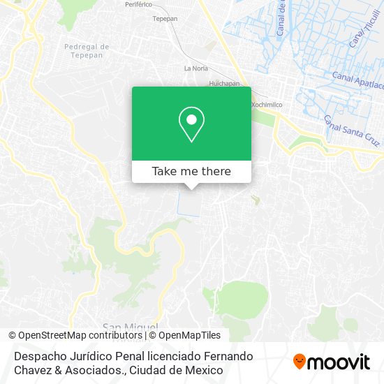Mapa de Despacho Jurídico Penal licenciado Fernando Chavez & Asociados.