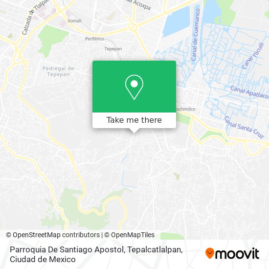 Mapa de Parroquia De Santiago Apostol, Tepalcatlalpan