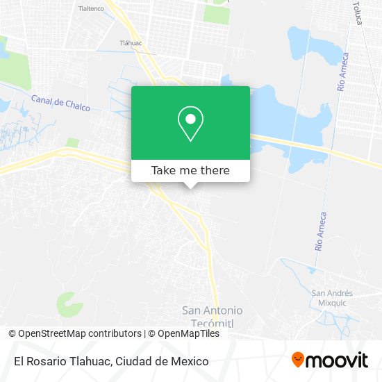 El Rosario Tlahuac map