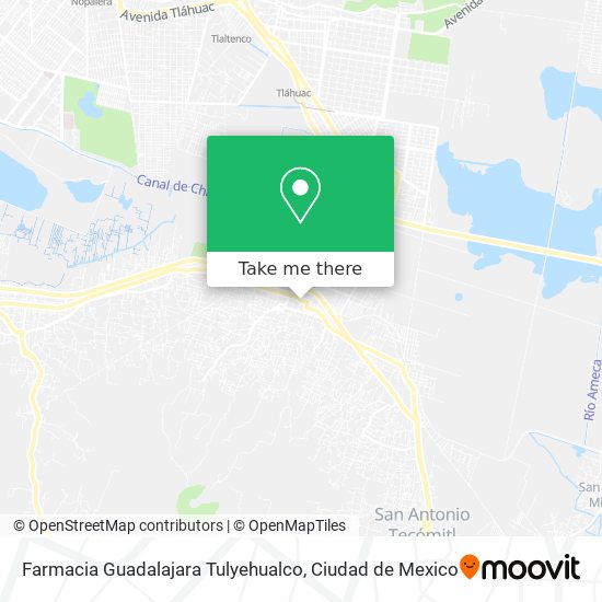 Mapa de Farmacia Guadalajara Tulyehualco