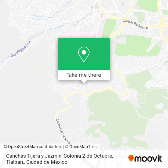 Canchas Tijera y Jazmín, Colonia 2 de Octubre, Tlalpan. map