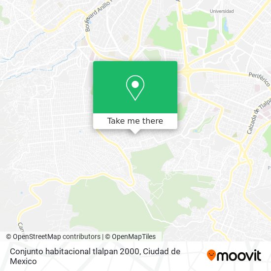 Conjunto habitacional tlalpan 2000 map