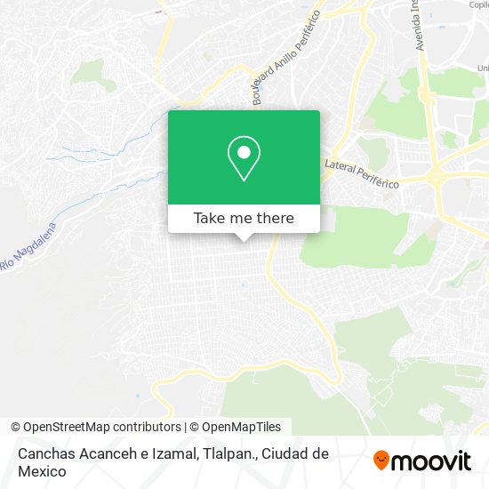 Canchas Acanceh e Izamal, Tlalpan. map