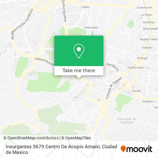 Insurgentes 3679 Centro De Acopio Amanc map