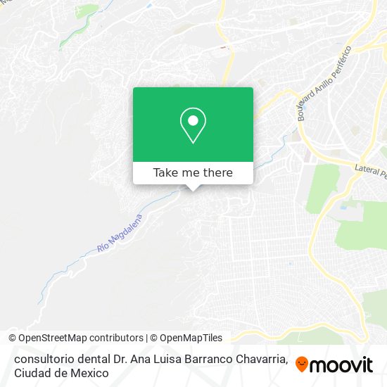 Mapa de consultorio dental Dr. Ana Luisa Barranco Chavarria