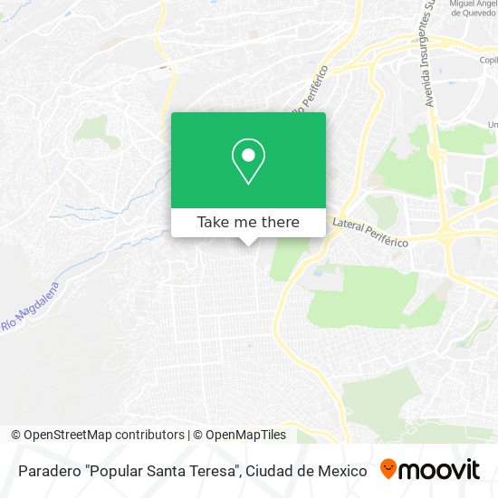 Paradero "Popular Santa Teresa" map