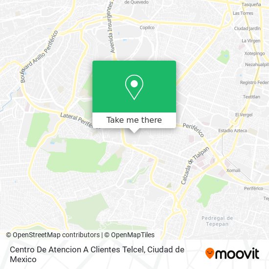 Mapa de Centro De Atencion A Clientes Telcel