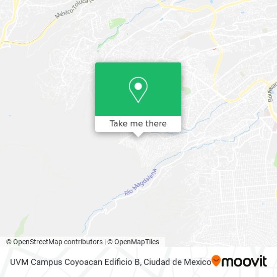 Mapa de UVM Campus Coyoacan Edificio B