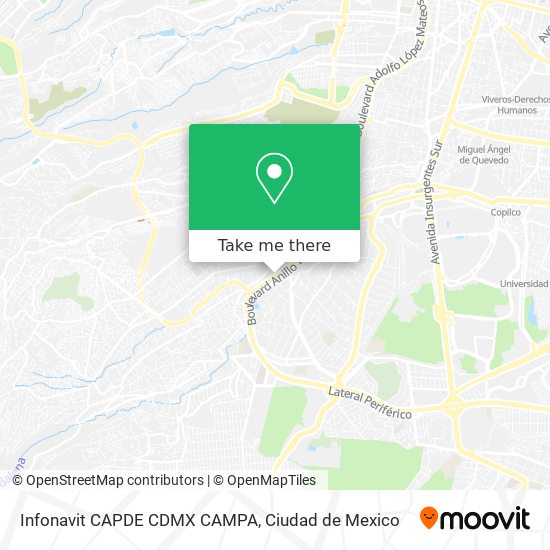 Mapa de Infonavit CAPDE CDMX CAMPA