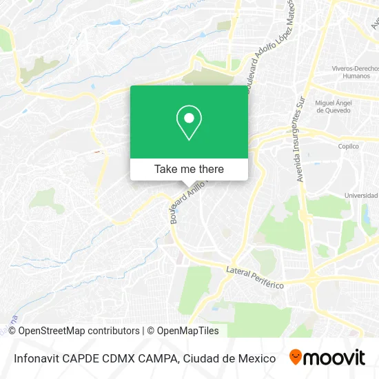 Infonavit CAPDE CDMX CAMPA map