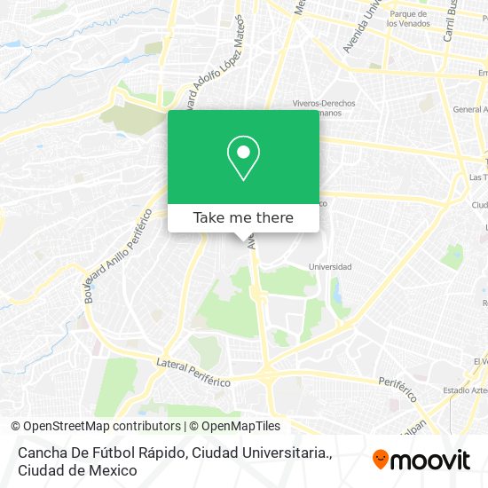 Cancha De Fútbol Rápido, Ciudad Universitaria. map