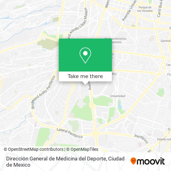 Dirección General de Medicina del Deporte map