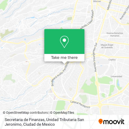 Secretaria de Finanzas, Unidad Tributaria San Jeronimo map