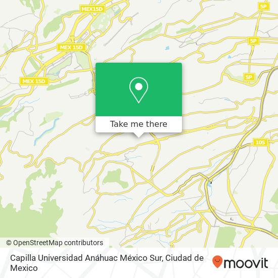 Capilla Universidad Anáhuac México Sur map