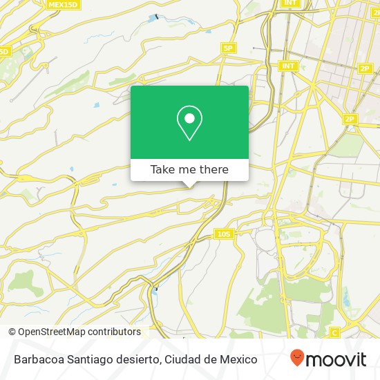 Mapa de Barbacoa Santiago desierto