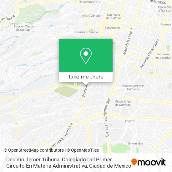 Mapa de Décimo Tercer Tribunal Colegiado Del Primer Circuito En Materia Administrativa