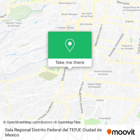 Sala Regional Distrito Federal del TEPJF map