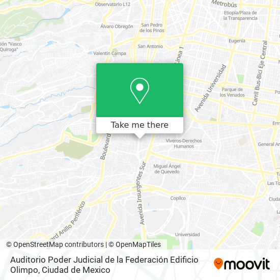 Auditorio Poder Judicial de la Federación Edificio Olimpo map