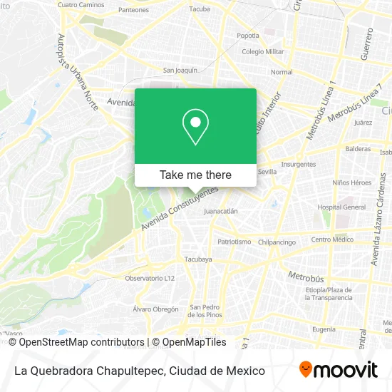 La Quebradora Chapultepec map