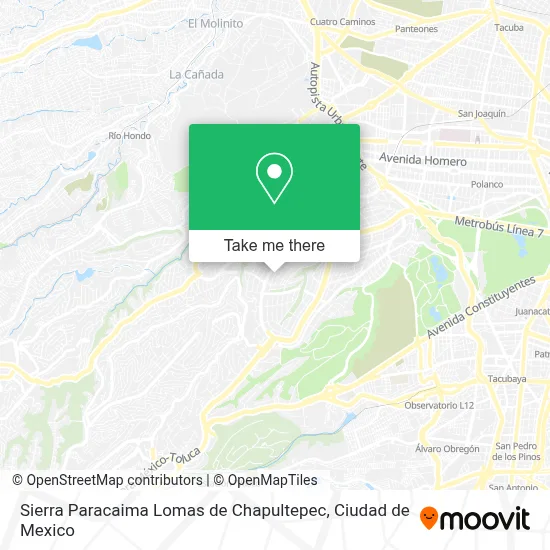 Sierra Paracaima Lomas de Chapultepec map