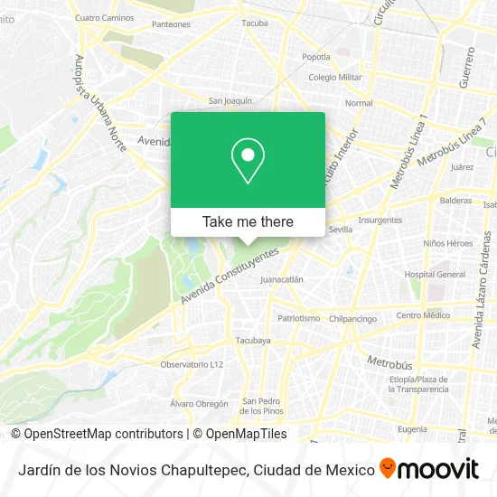 Jardín de los Novios Chapultepec map