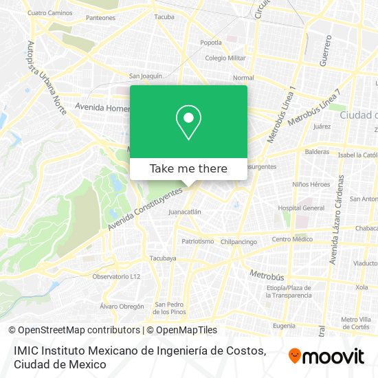 Mapa de IMIC Instituto Mexicano de Ingeniería de Costos