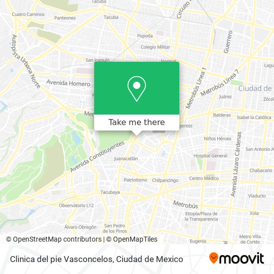 Clinica del pie Vasconcelos map