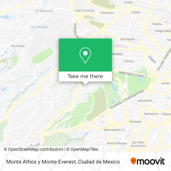 Monte Athos y Monte Everest map