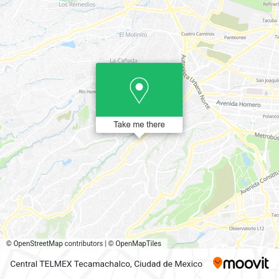 Central TELMEX Tecamachalco map