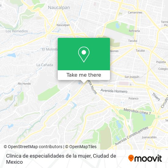 Clínica de especialidades de la mujer map